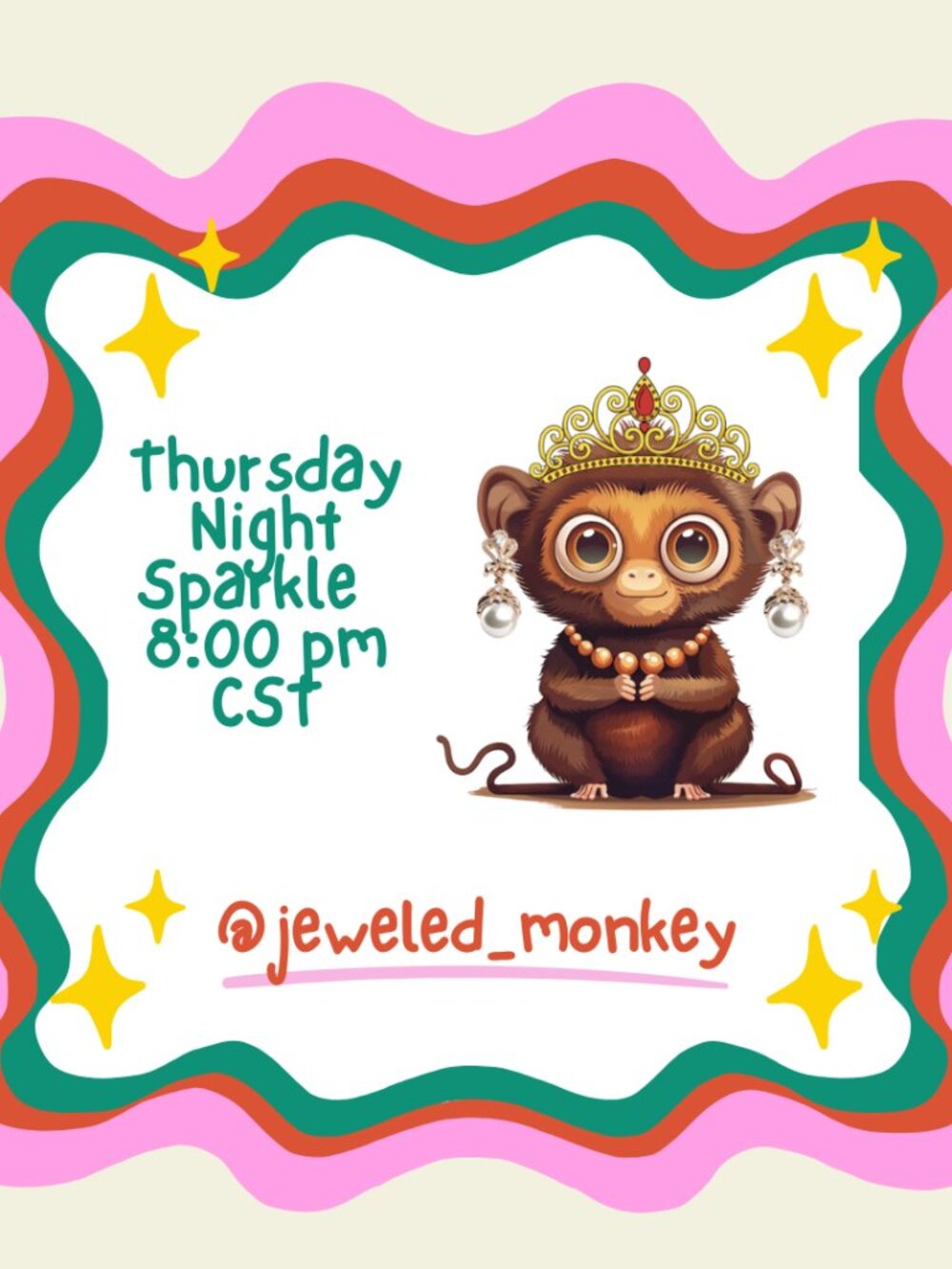 Like this Listing to be Notified When @jeweled_monkey is Going Live! - Picture 3 of 6